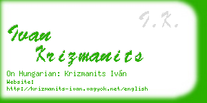 ivan krizmanits business card